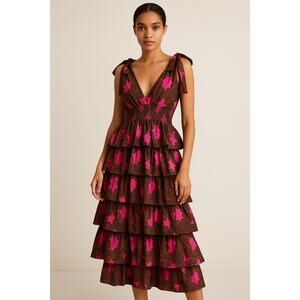Elisamama Ore Tiered Midi Dress Dress NWT